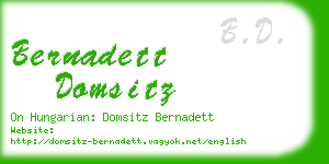 bernadett domsitz business card